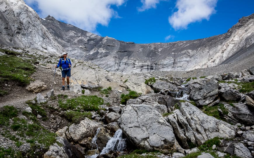 You’ll pass several waterfalls on the way down from Ptarmigan Cirque