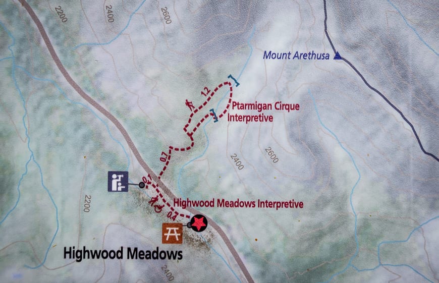 Map of the Ptarmigan Cirque hike