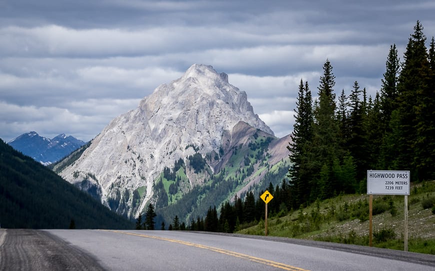 The hike takes you across the highway at the summit - at an elevation of 2206 m