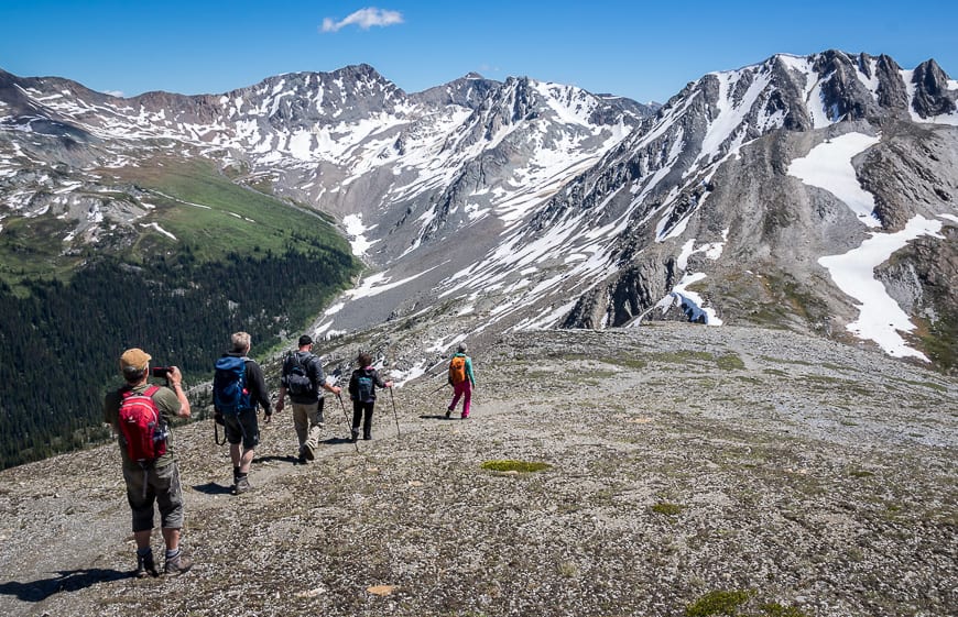 Easy hiking at the end of the ridge