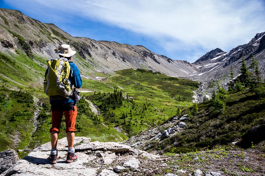 Porcupine Ridge is on the left so we have to get to the end of this valley first