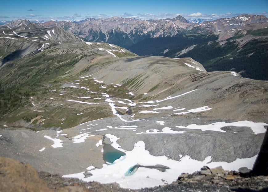 Cornices in the mountains in July