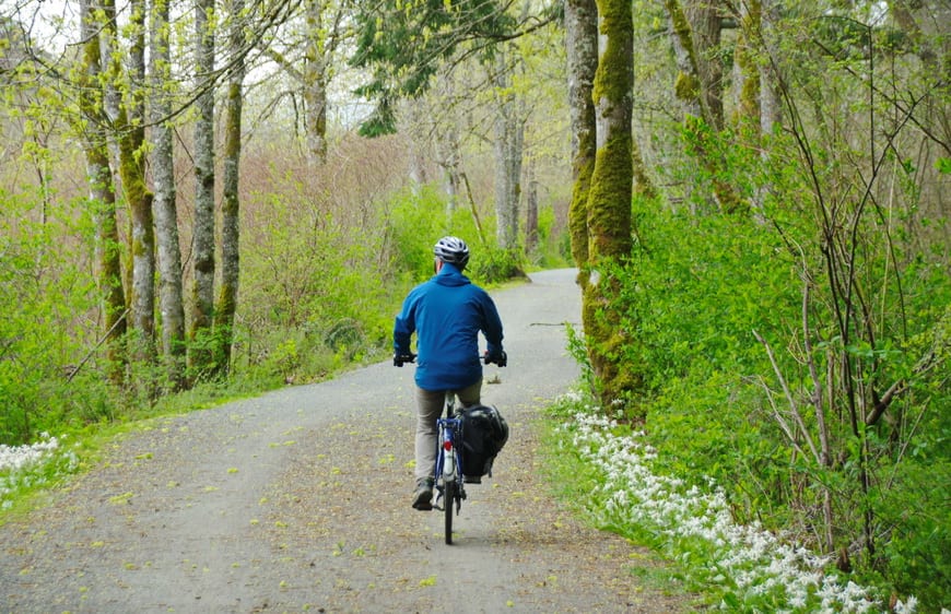 The Lochside and Galloping Goose Trails are particularly beautiful in spring when the flowers are blooming  