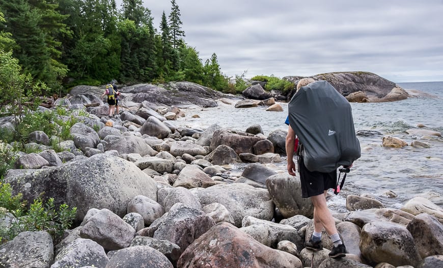 We start the second day picking our way through this boulder field