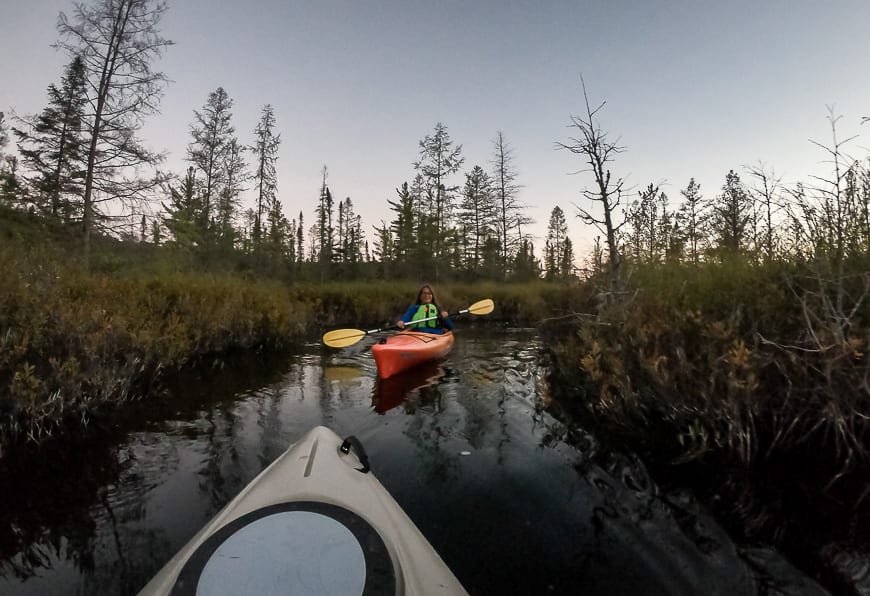  Exploring an outlet that ultimately ends at the Boland River