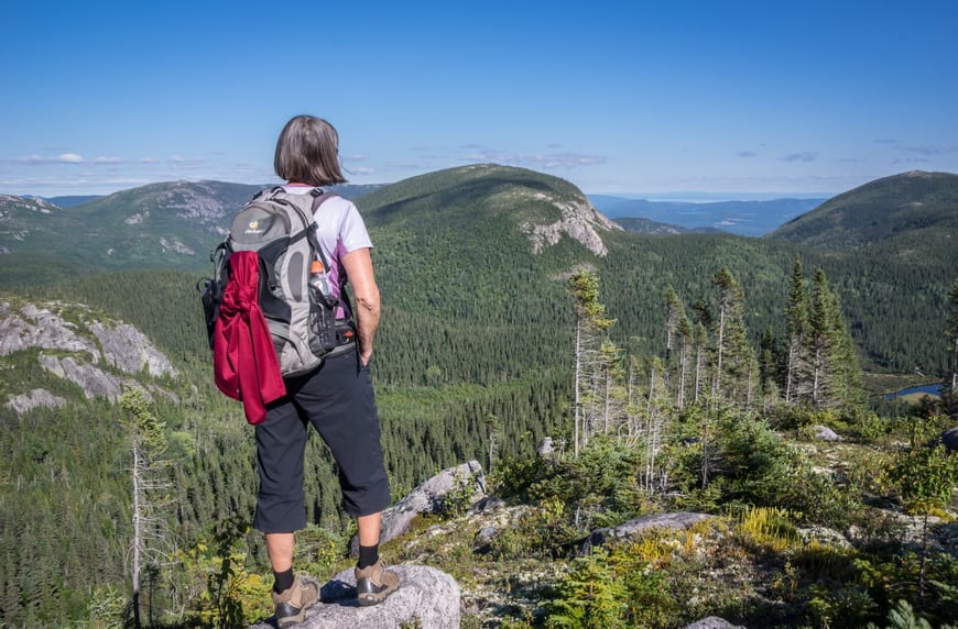 Judy enjoying far-reaching views out to the St. Lawrence River