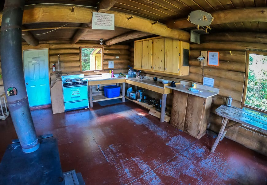 Typical inside of a hut though only a few of them had an oven