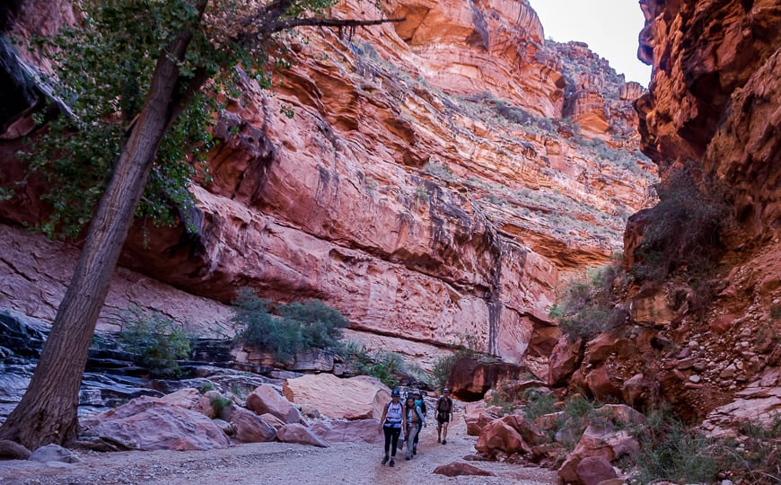 Starting late on the hike allowed us to walk in the shadows of the canyon walls by late afternoon