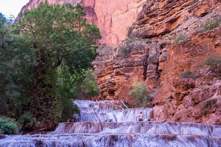 The pools at Beaver Falls fill with swimmers