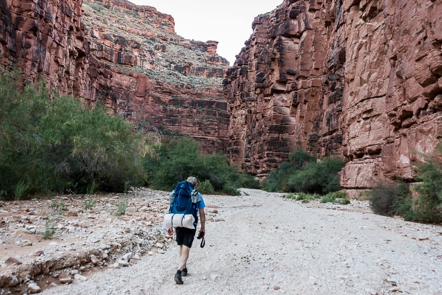 We have the trail to ourselves for the first few hours hiking out