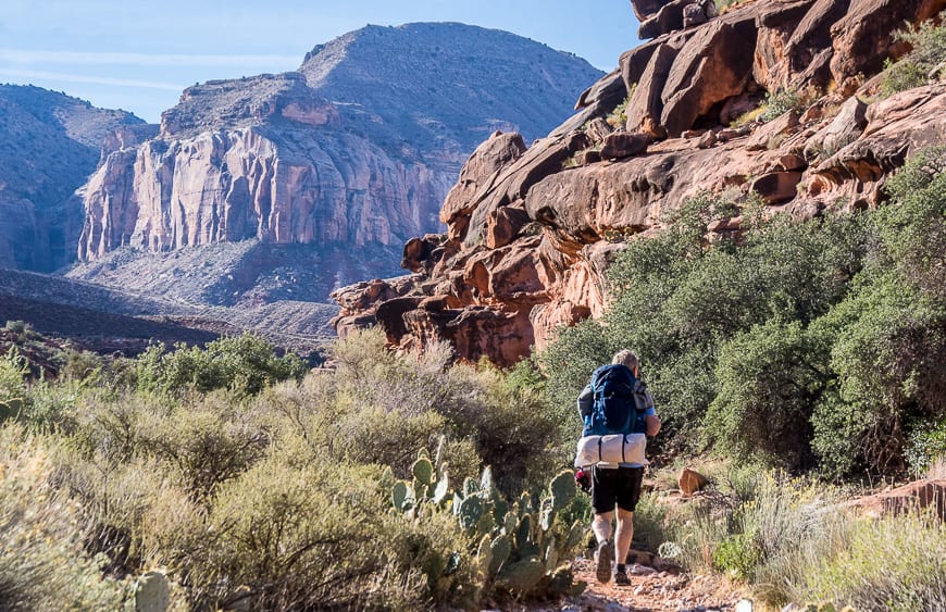 On one of the final stretches before the end of our hike to Havasu Falls