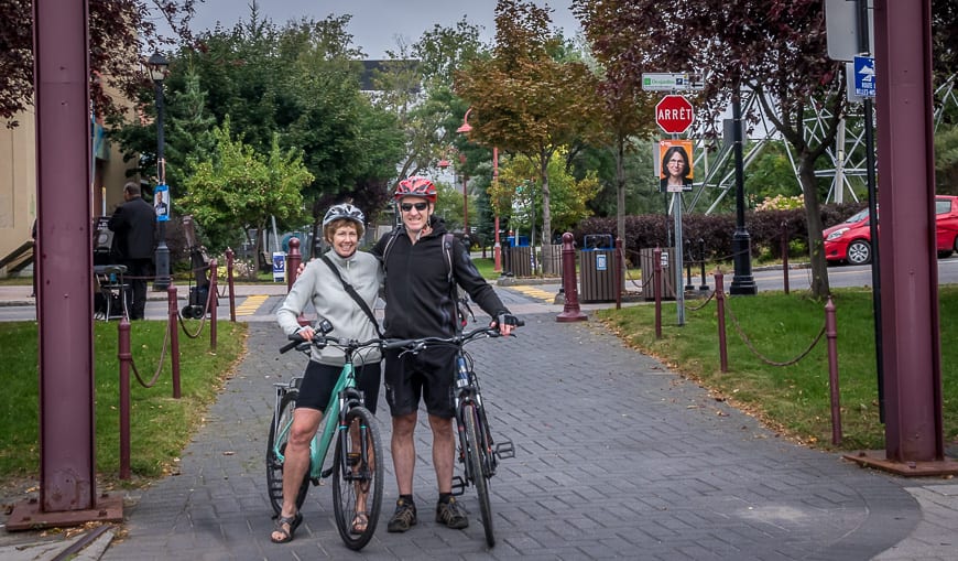 Under the arches at the finish line in Saint-Jérôme