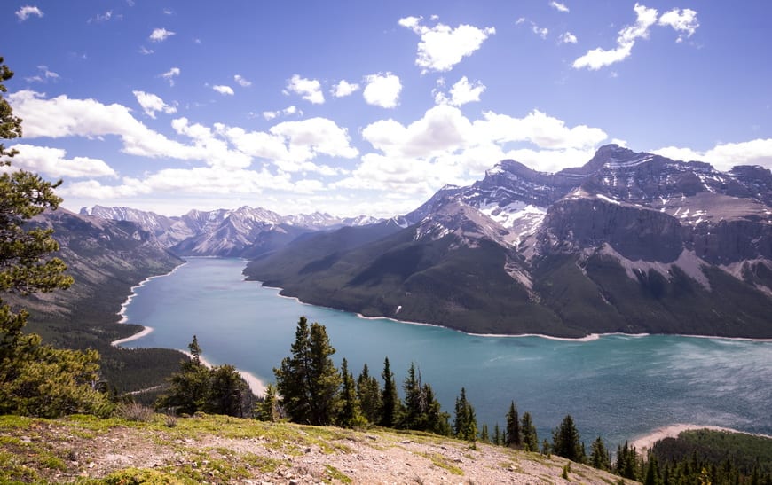 You get great views up and down Lake Minnewanka