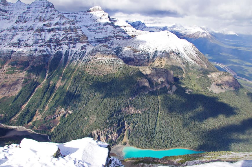 Looking down over Lake Louise