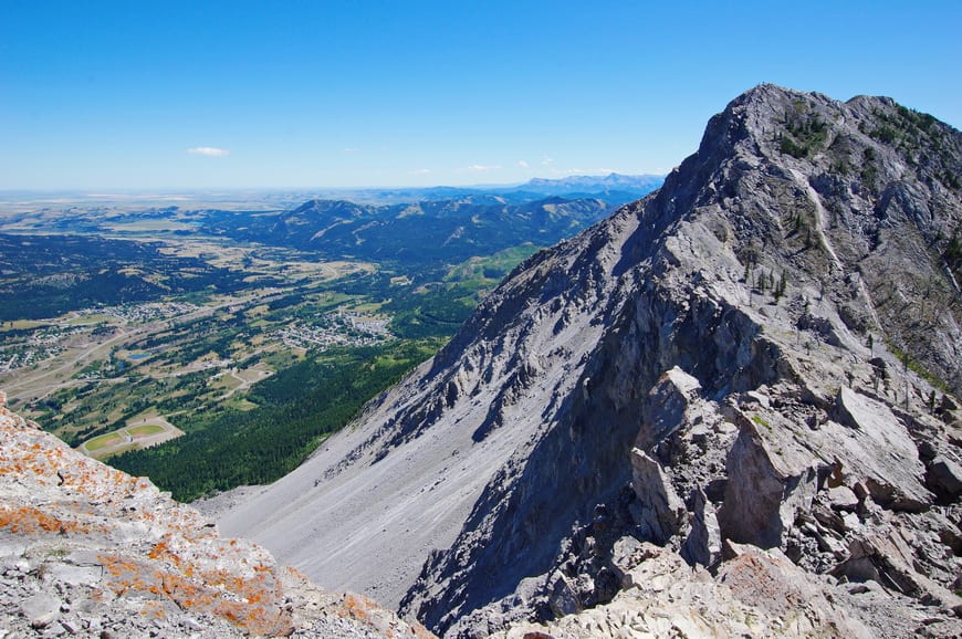 The airy view from the area where the mountain broke off