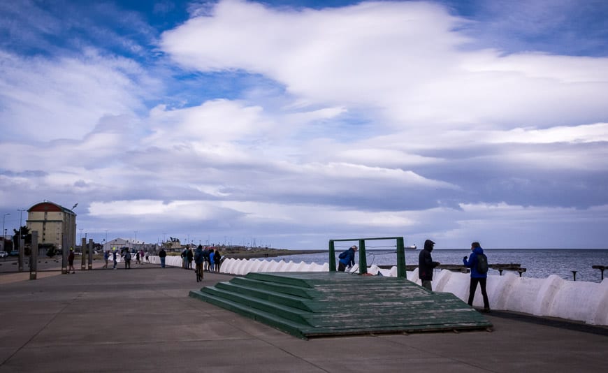 The wind never let up along the promenade in Punta Arenas