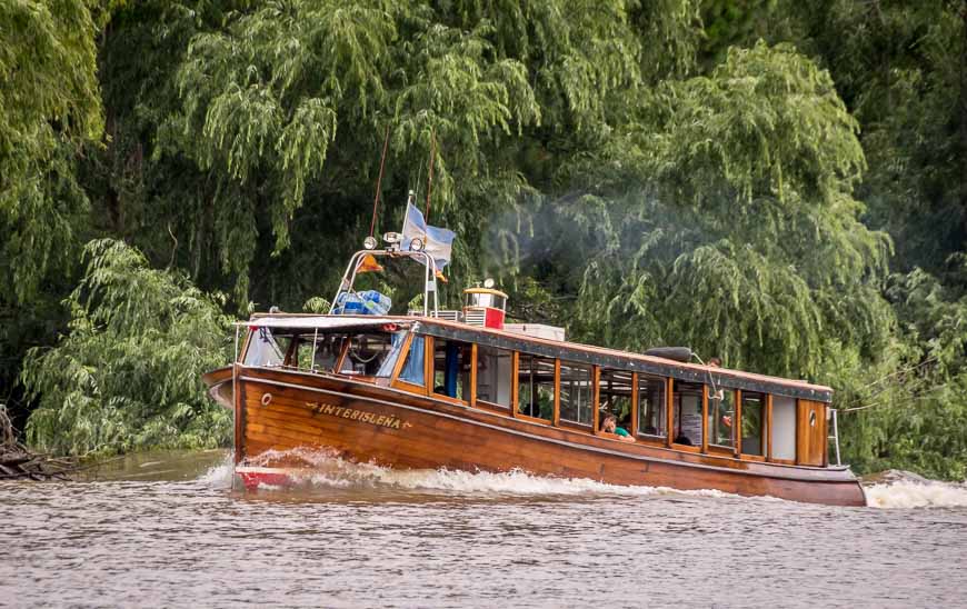 Day trippers from Buenos Aires can explore the delta's waterways in these lovely teak boats