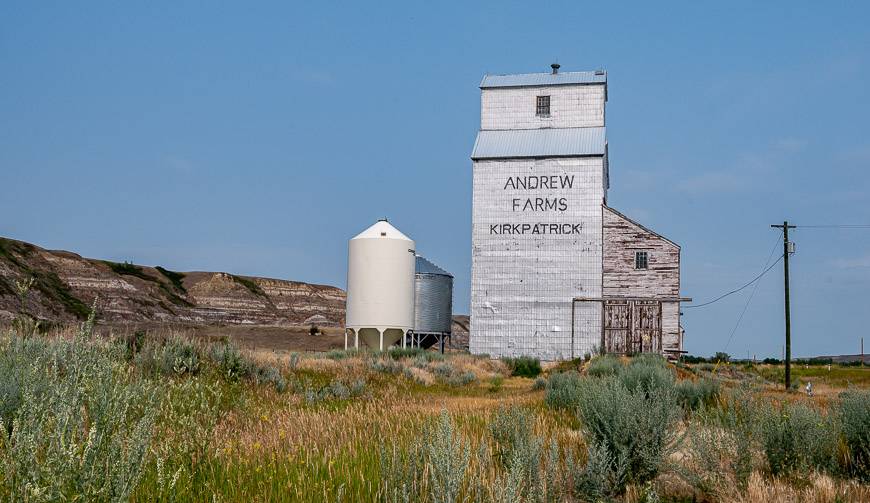 Pass this grain elevator on the way back to Drumheller