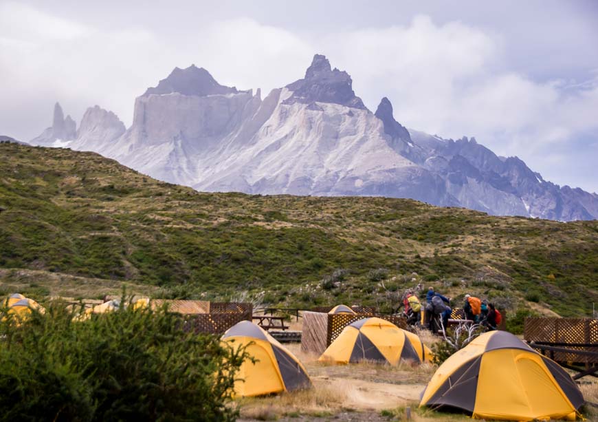 Quite the background on the Torres del Paine trek for the Paine Grande campground 