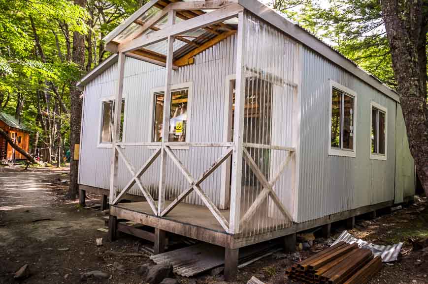 The cooking area at Los Perros Campground