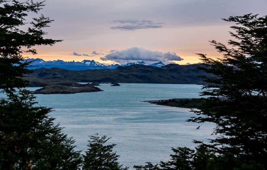 Sunset from outside the dining area at Frances Campground