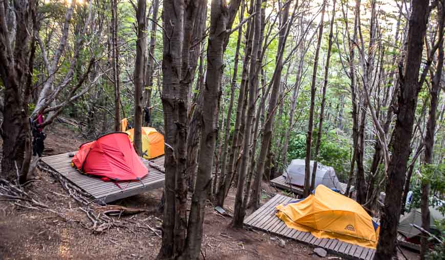 Frances Campground offers platforms that wouldn't make building code in Canada