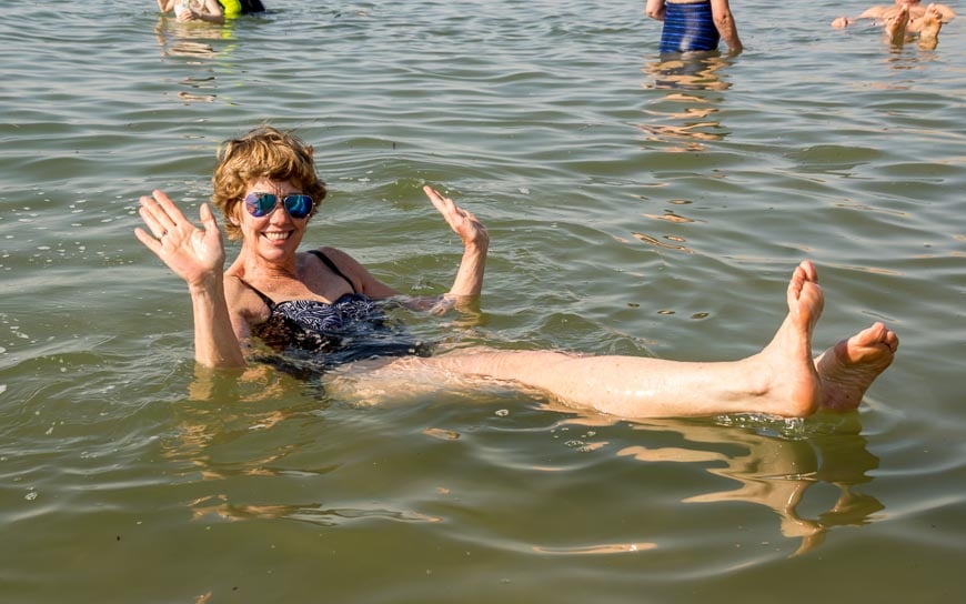 No hands! It's impossible not to float in the Dead Sea in Jordan