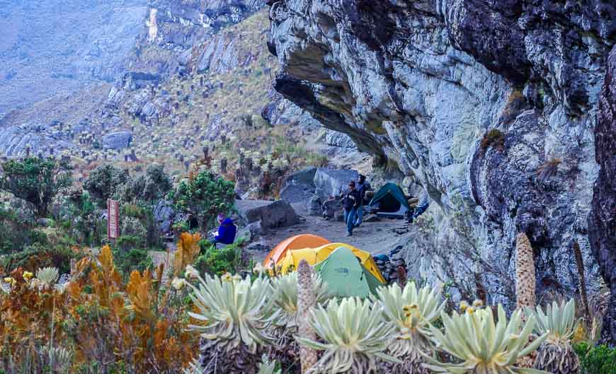 Camping under quite the rock overhang on the fourth night