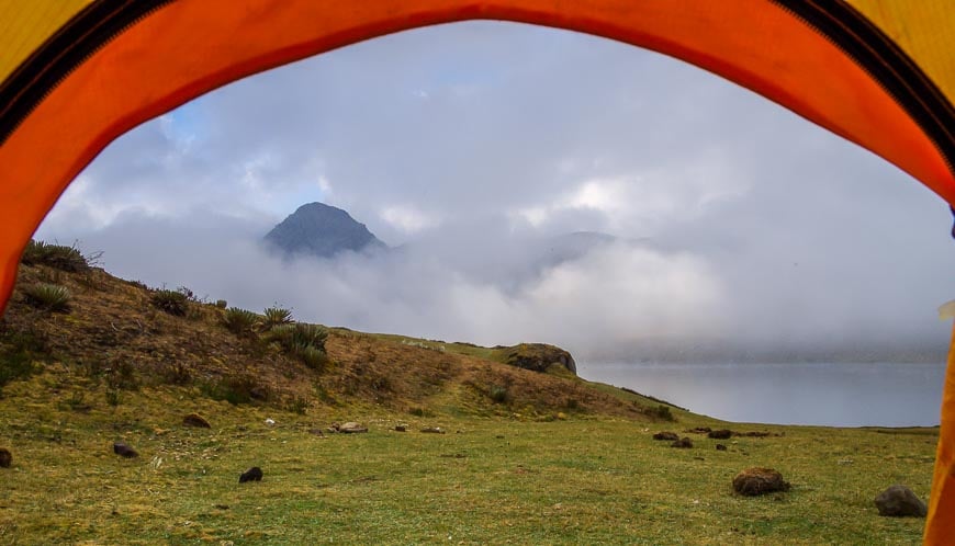 View from our tent on the last night of our Sierra Nevada del Cocuy trek