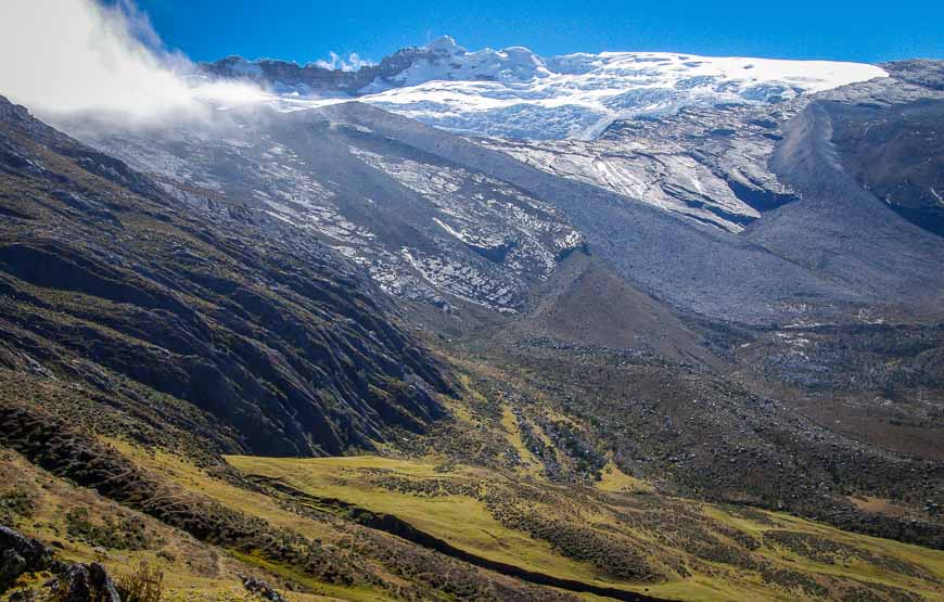 Our last of the close-up glacier views on the of the Sierra Nevada del Cocuy trek