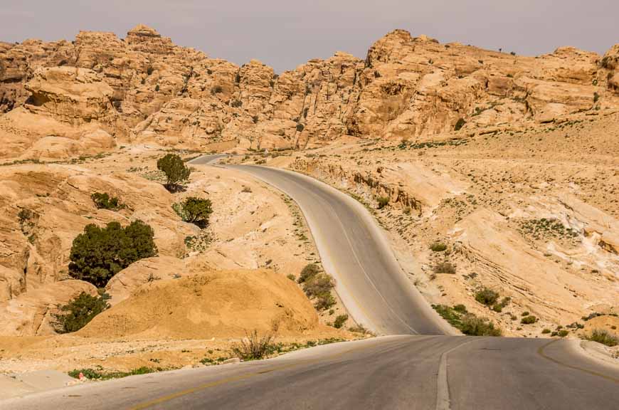 You could get speed on the descent so the ascents were never hard on the bike ride to Little Petra