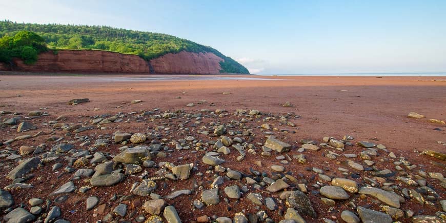 The ocean floor in Blomidon Provincial Park - one of the fun, cool things to do in Nova Scotia