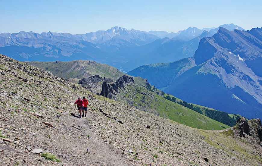 On the final stretch of the Centennial Ridge hike to the Mount Allan summit