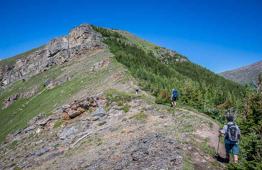 Hiking the ridge towards Mount Allan