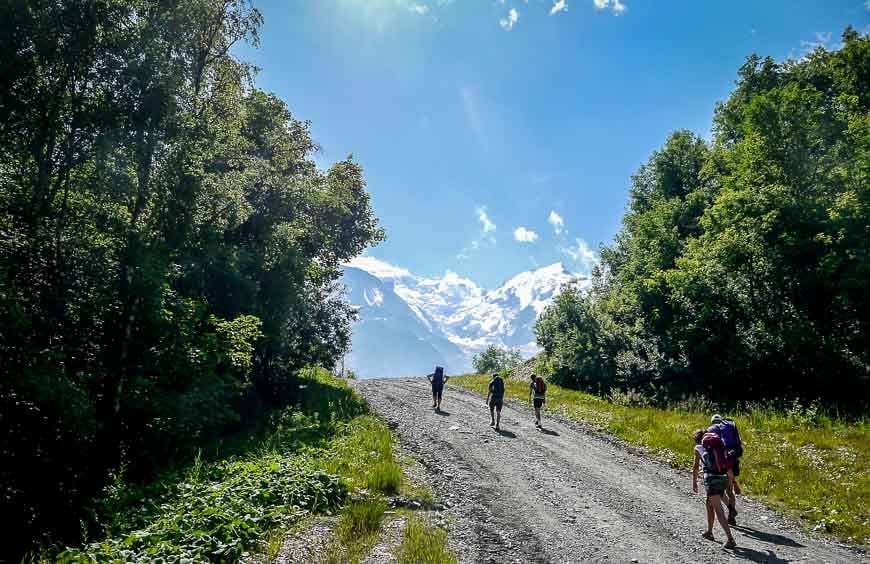 Mont Blanc is just about to come into view