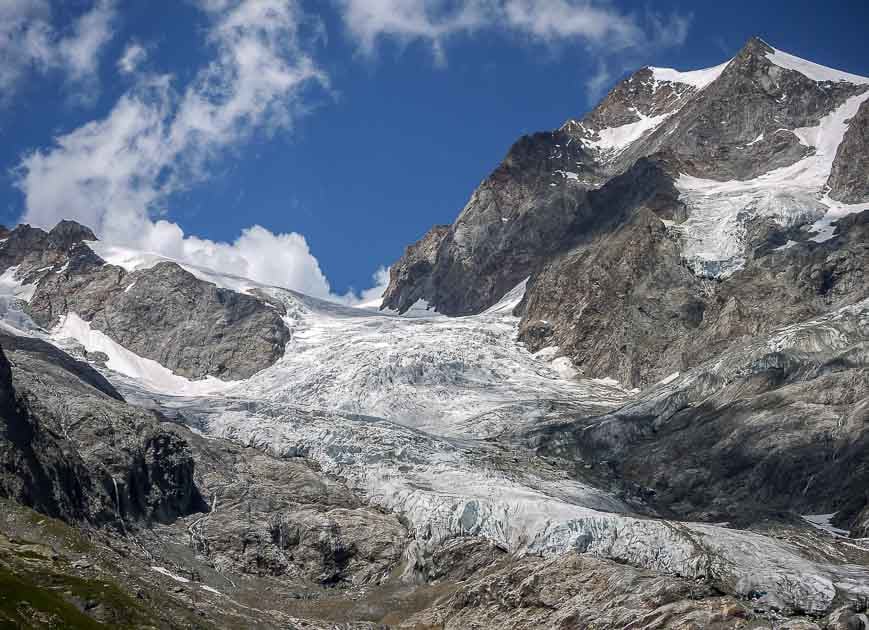 Glaciers near Rifugio Elisabetta on the Tour du Mont Blanc