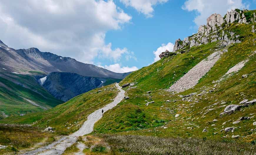 Part of the route down from the Col de la Seigne