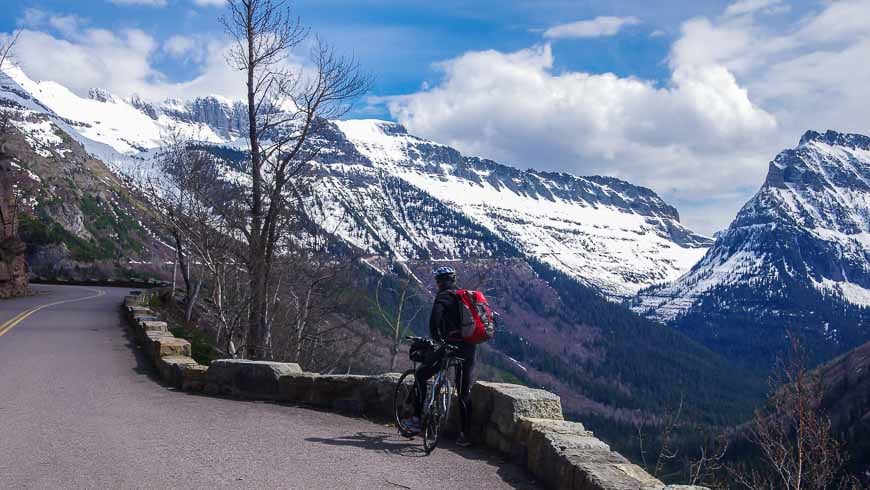 Stunning views on the Going -to-the sun road from the seat of a bike