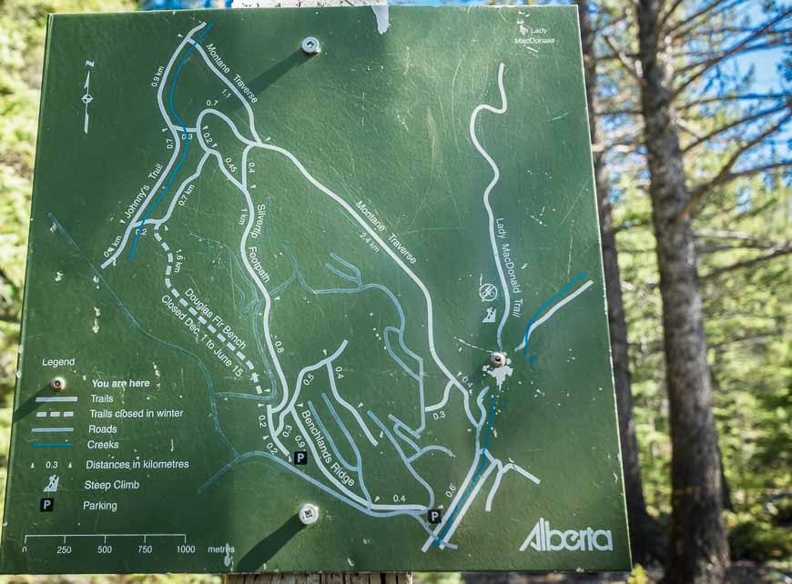 Map of the Mount Lady MacDonald hike location