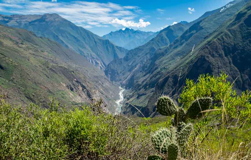 Looking down to the Apurimac River on the Choquequirao Trek