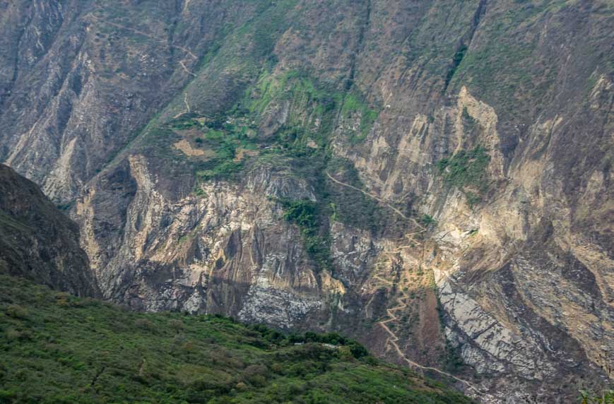 A view of part of what we'd hiked on the first day of the Choquequirao Trek