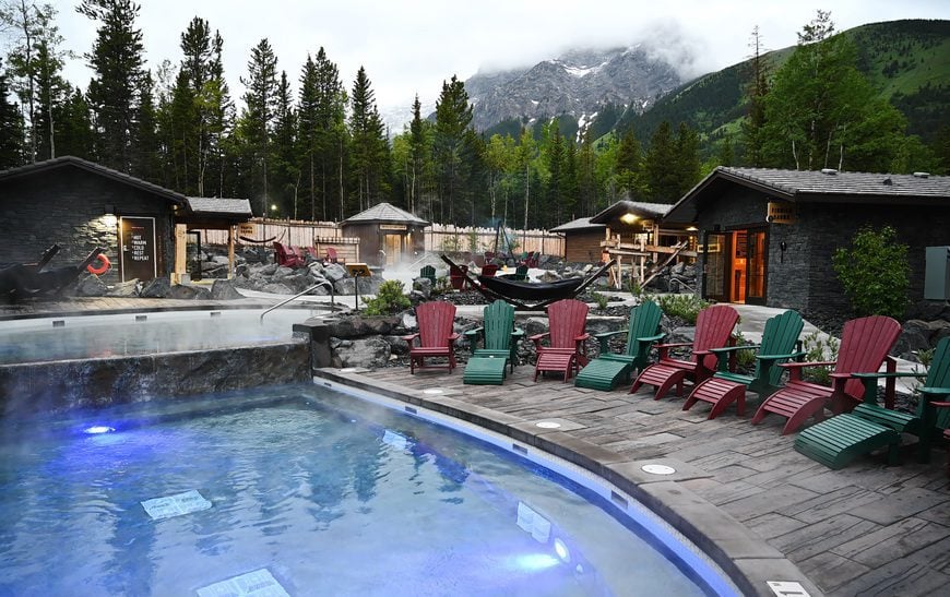 The Kananaskis Spa on a chilly June night