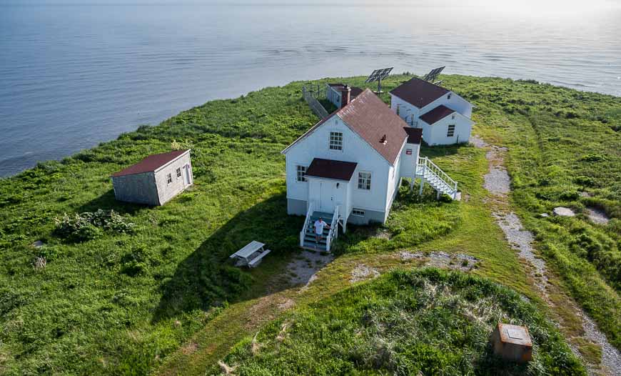 View of the assistant lightkeeper's cottage from the top of the lighthouse