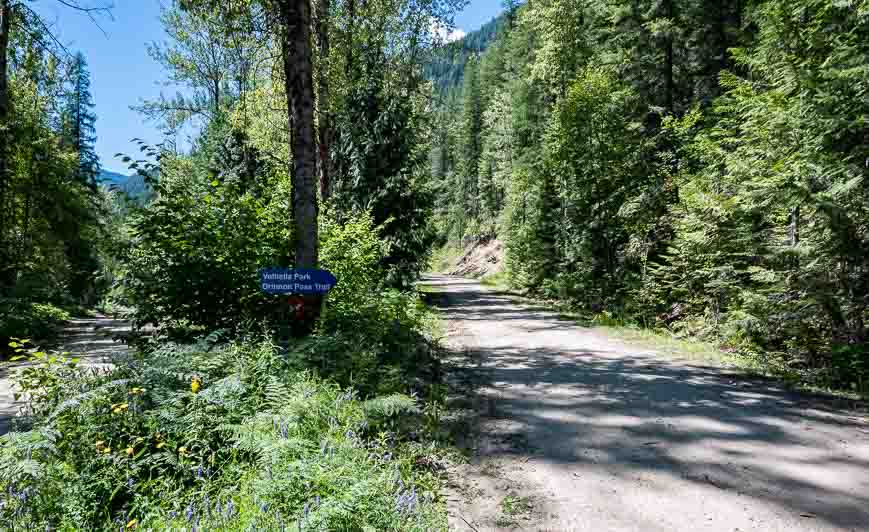 Signage pointing to Valhalla Provincial Park