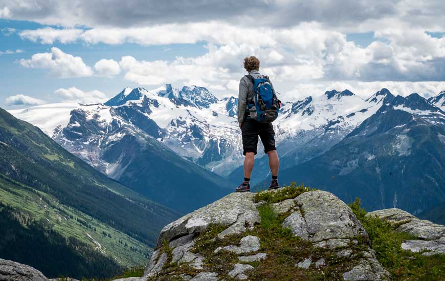 Enjoying the big in your face glacier views from the Hermit Trail, Glacier National Park