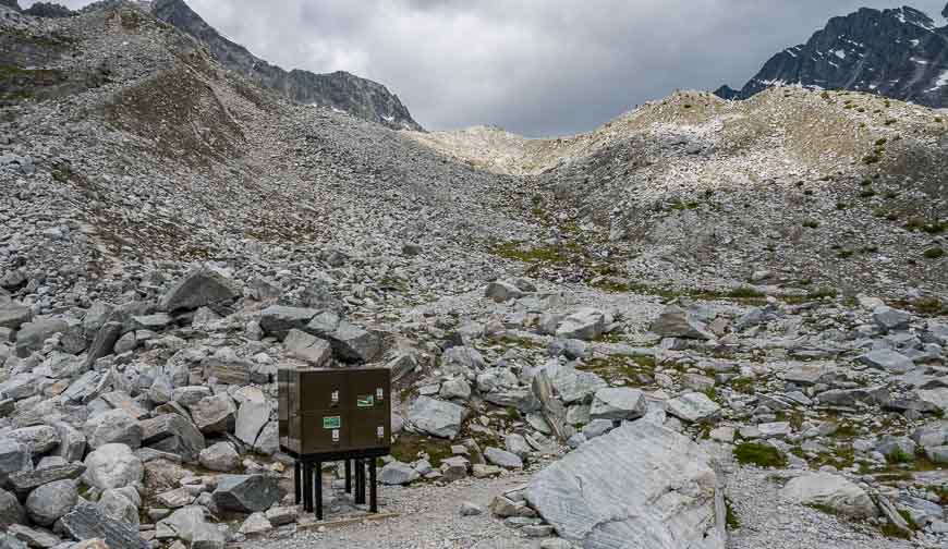 Bear boxes are provided at the top of the Hermit Trail