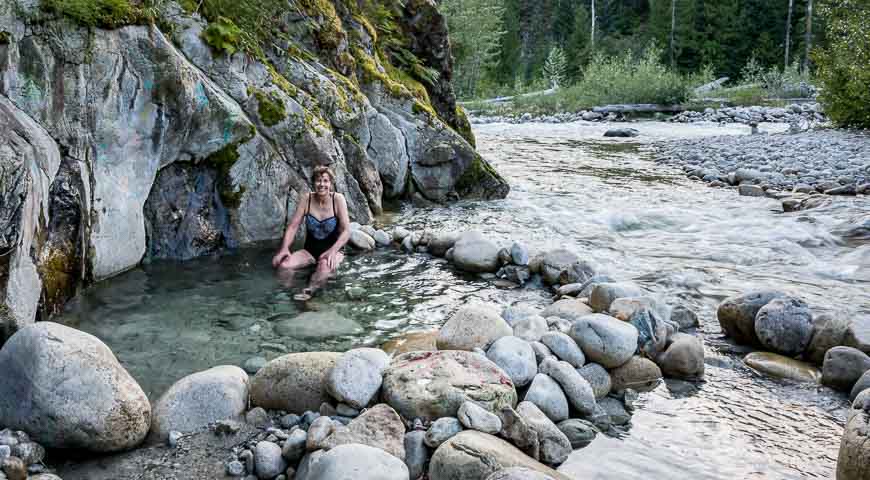 This was a cooler hot spring by the Halfway River
