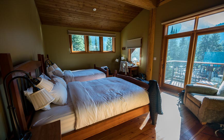 Spacious bedroom in the Cedar Lodge at Island Lake Lodge