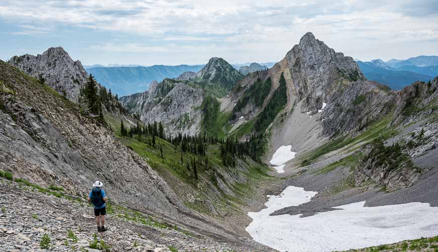 The backside of the Goldilocks trail looking west