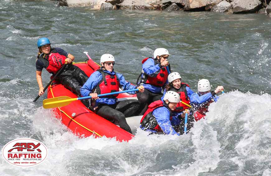 About to get wet rafting the Illecillewaet River